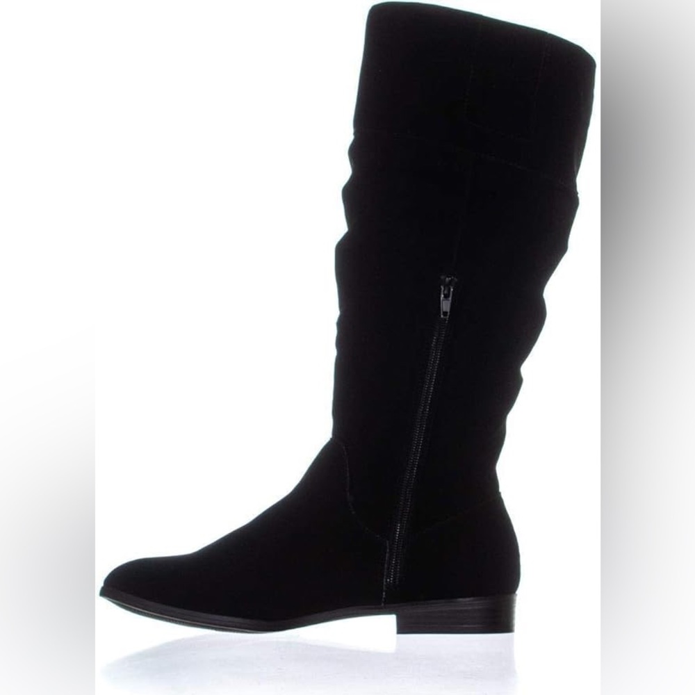 Style & Co Womens Kelimae Fashion Boots Black Faux Suede Mid Calf Block Zip